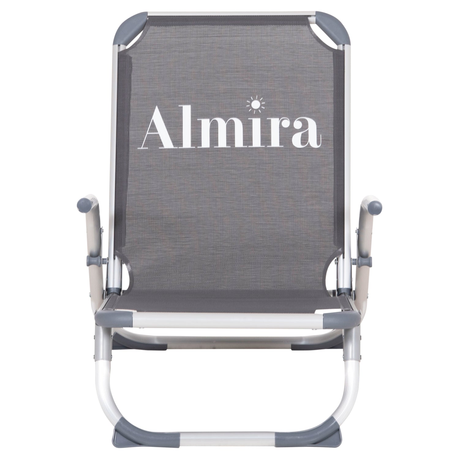 Плажен стол ALMIRA сив - висока облегалка 55x71x66см