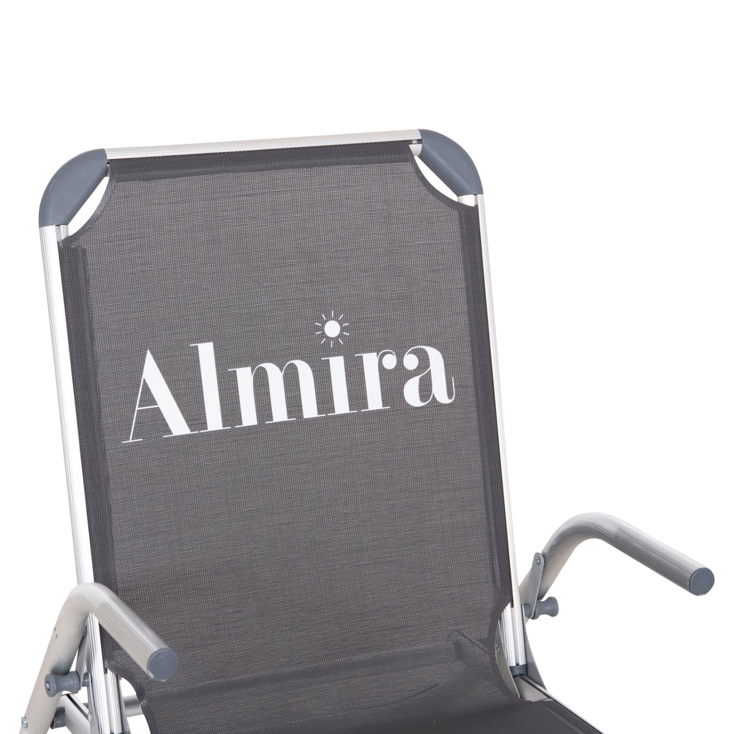 Плажен стол ALMIRA сив - висока облегалка 55x71x66см