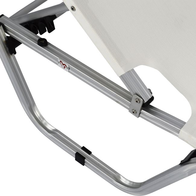 Алуминиев шезлонг Валдо  -бял цвят  195x53-60x30 cm