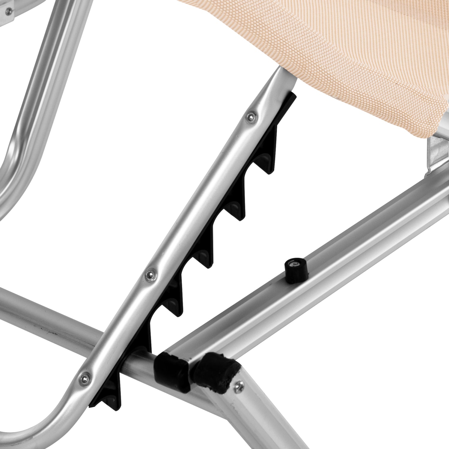 Алуминиев шезлонг Валдо -цвят крем  195x53-60x30 cm