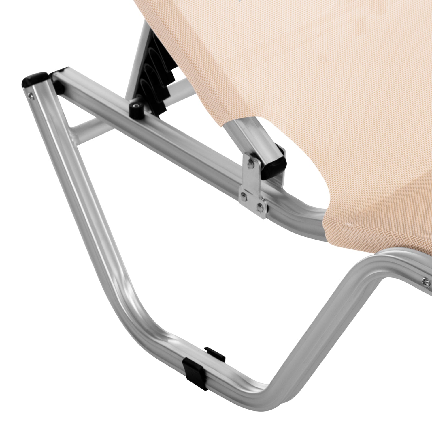 Алуминиев шезлонг Валдо -цвят крем  195x53-60x30 cm