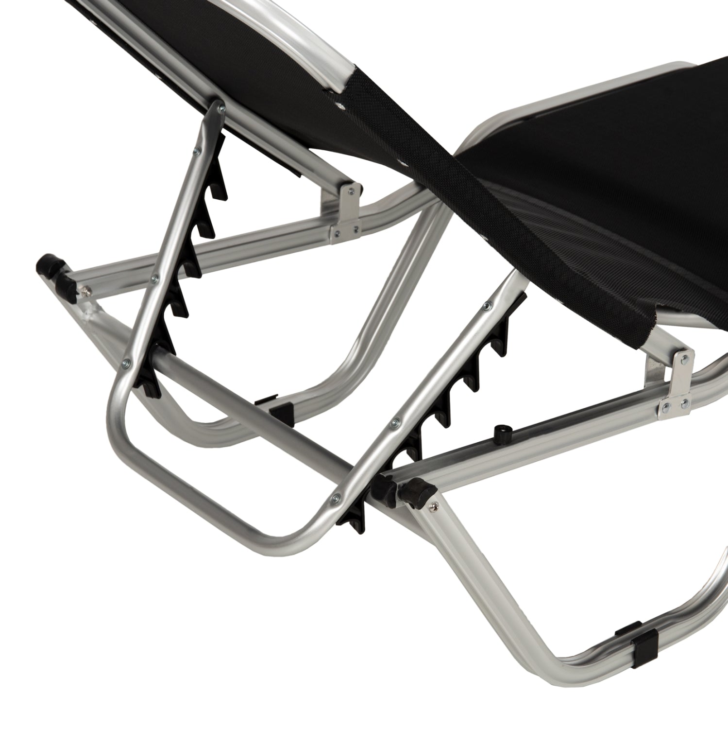 Алуминиев шезлонг  Валдо -черен цвят  195x53-60x30 cm