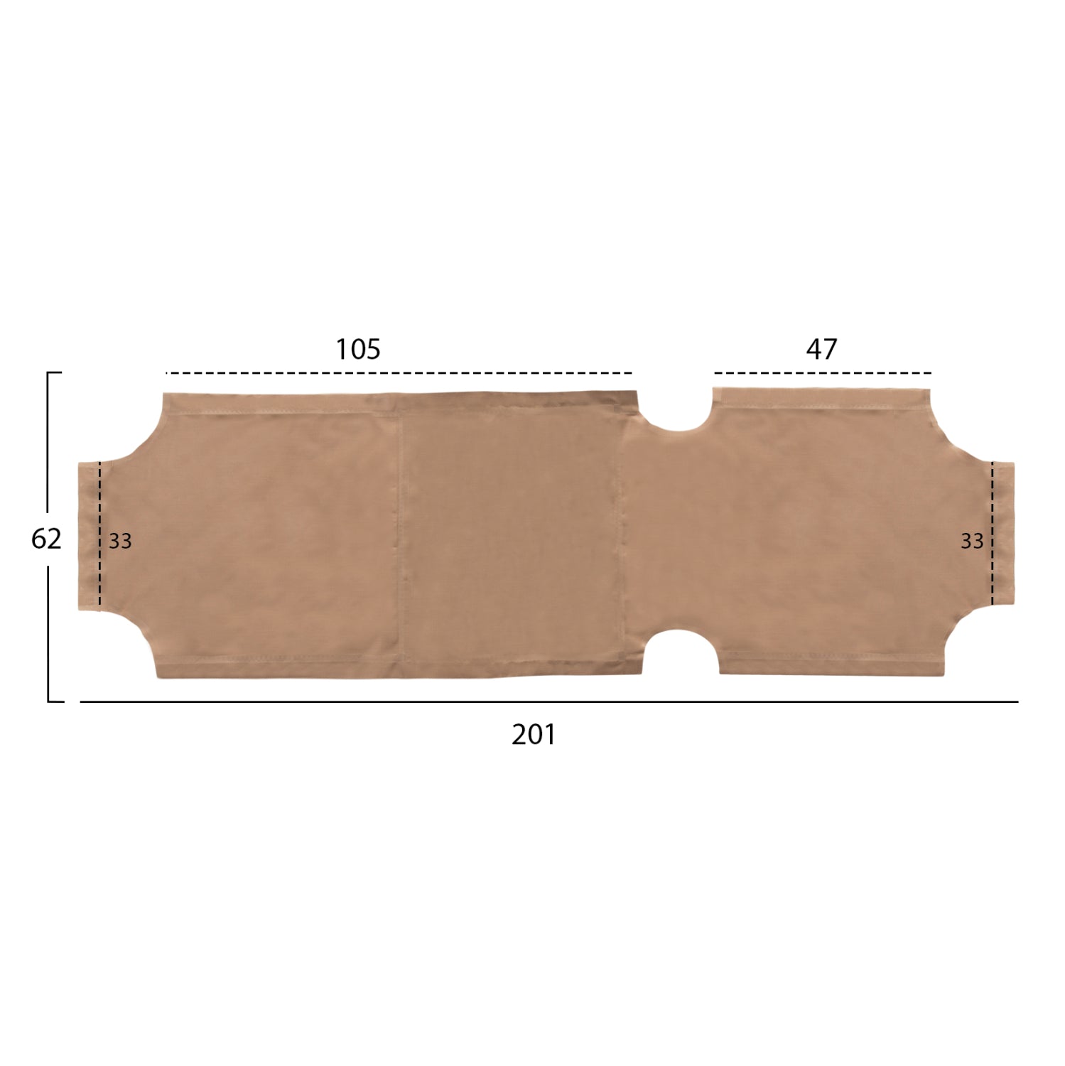 Текстилен плат 600гр/м2  резервен за  шезлонг бежов