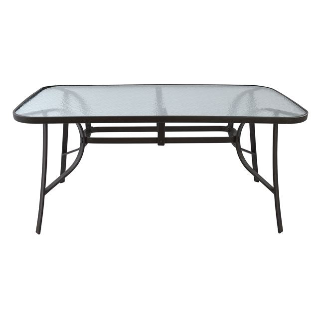 Маса Бруно метал/стъкло 160х90 -кафяв цвят