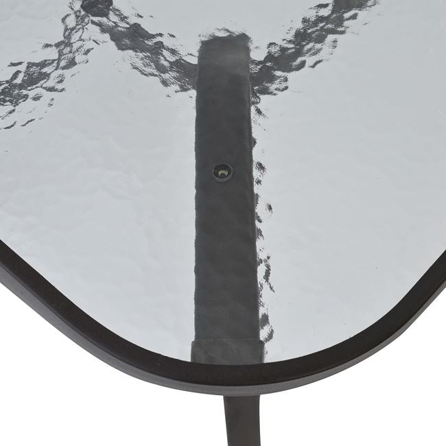 Маса Бруно метал/стъкло 160х90 -кафяв цвят