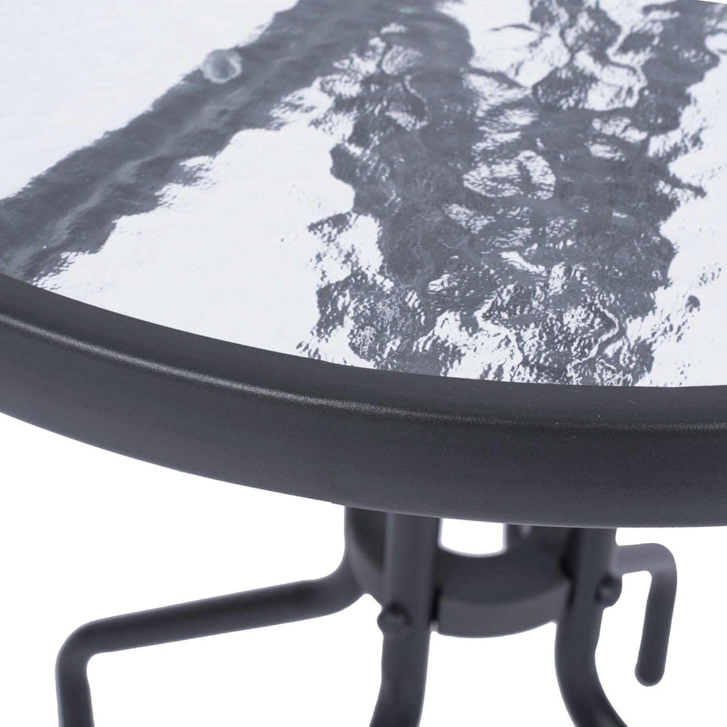 Градинска маса Лима ф60см сив метал/стъкло