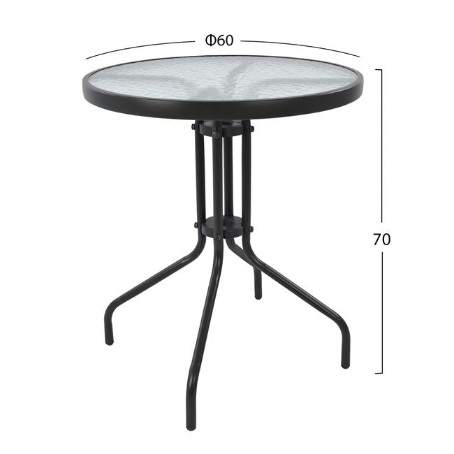 Градински комплект  3 бр с маса ф60см КГ5178.01 сив цвят