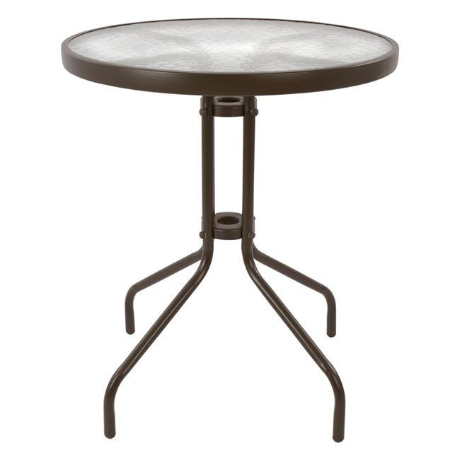 Градинска маса Лима ф60 -метал кафяв цвят/стъкло