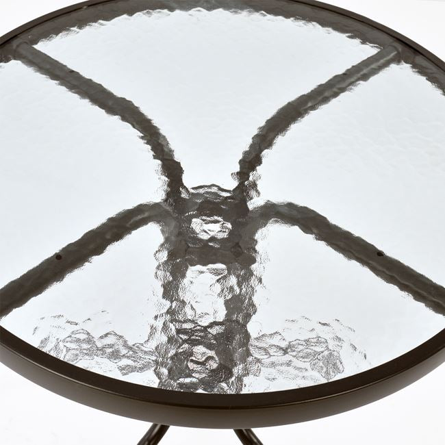 Градинска маса Лима ф60 -метал кафяв цвят/стъкло