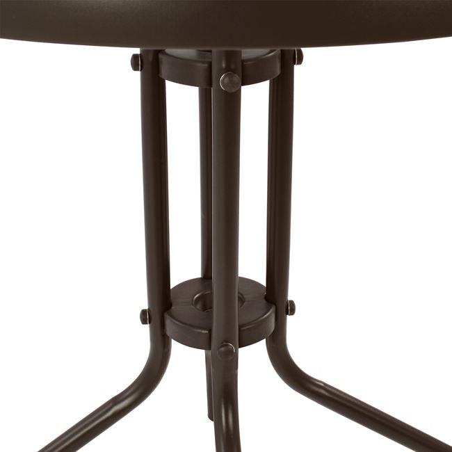 Градинска маса Лима ф60 -метал кафяв цвят/стъкло