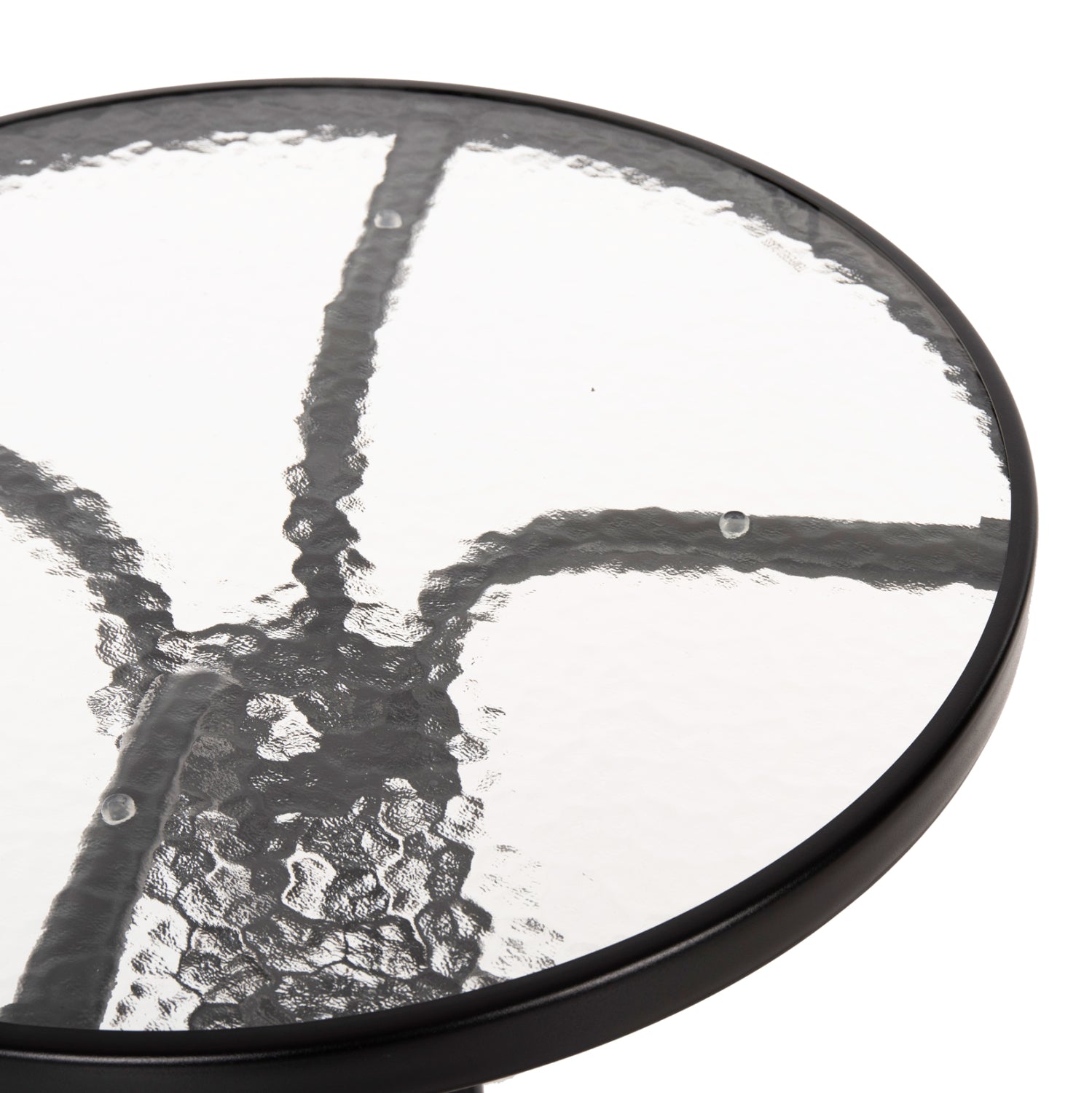 Градинска маса Лима ф60 -черен цвят метал/стъкло