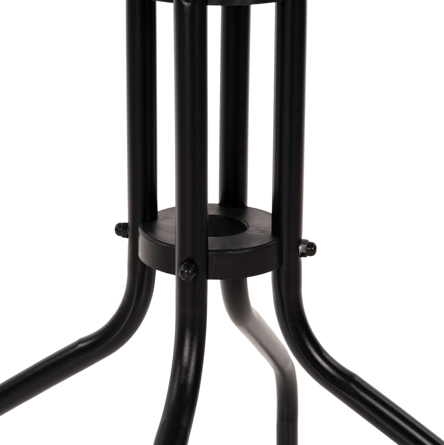 Градинска маса Лима ф60 -черен цвят метал/стъкло