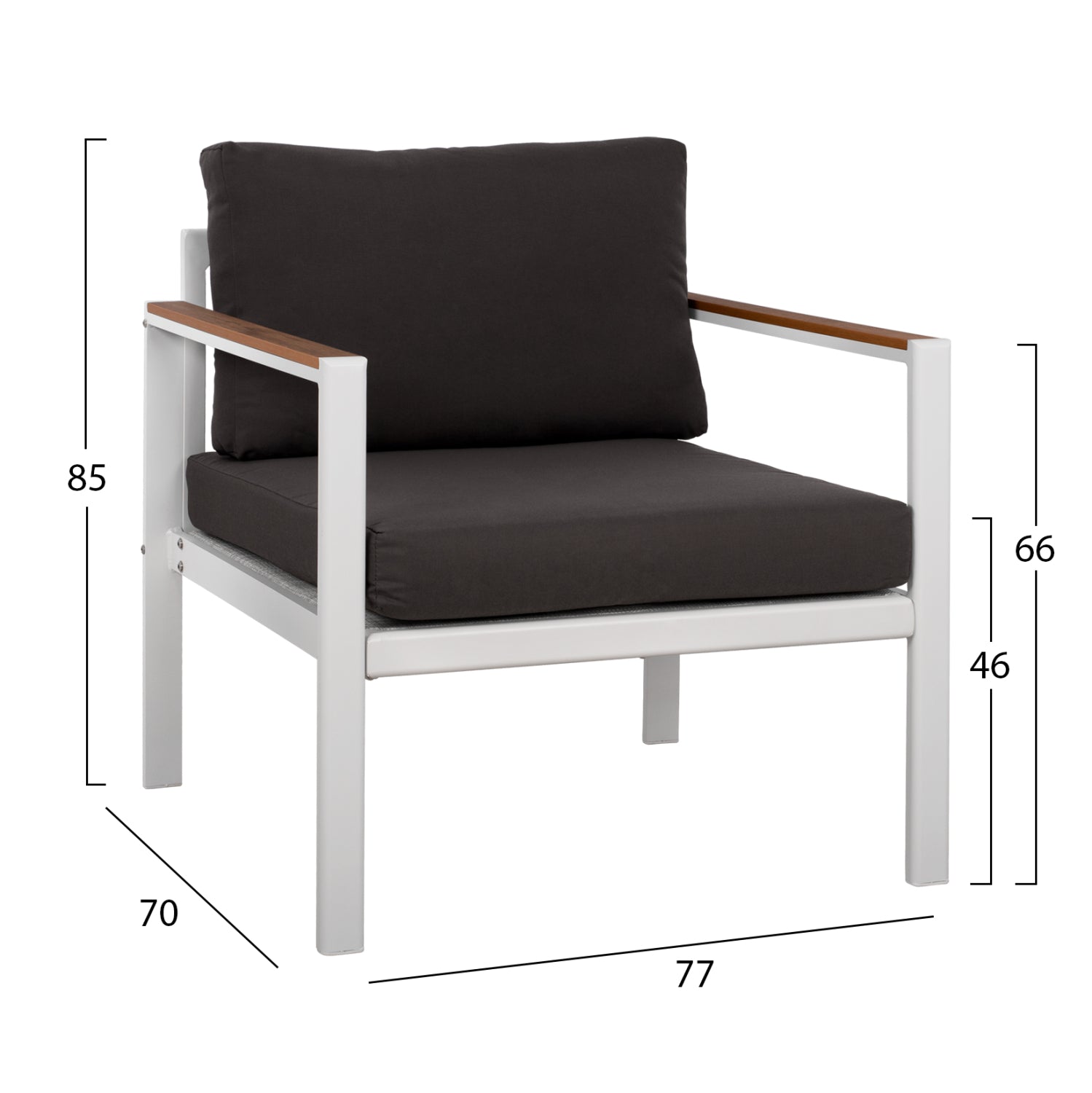 Градински сет Лайф цвят бял-кафяв диван с 2 кресла и маса  110x55x40 см.