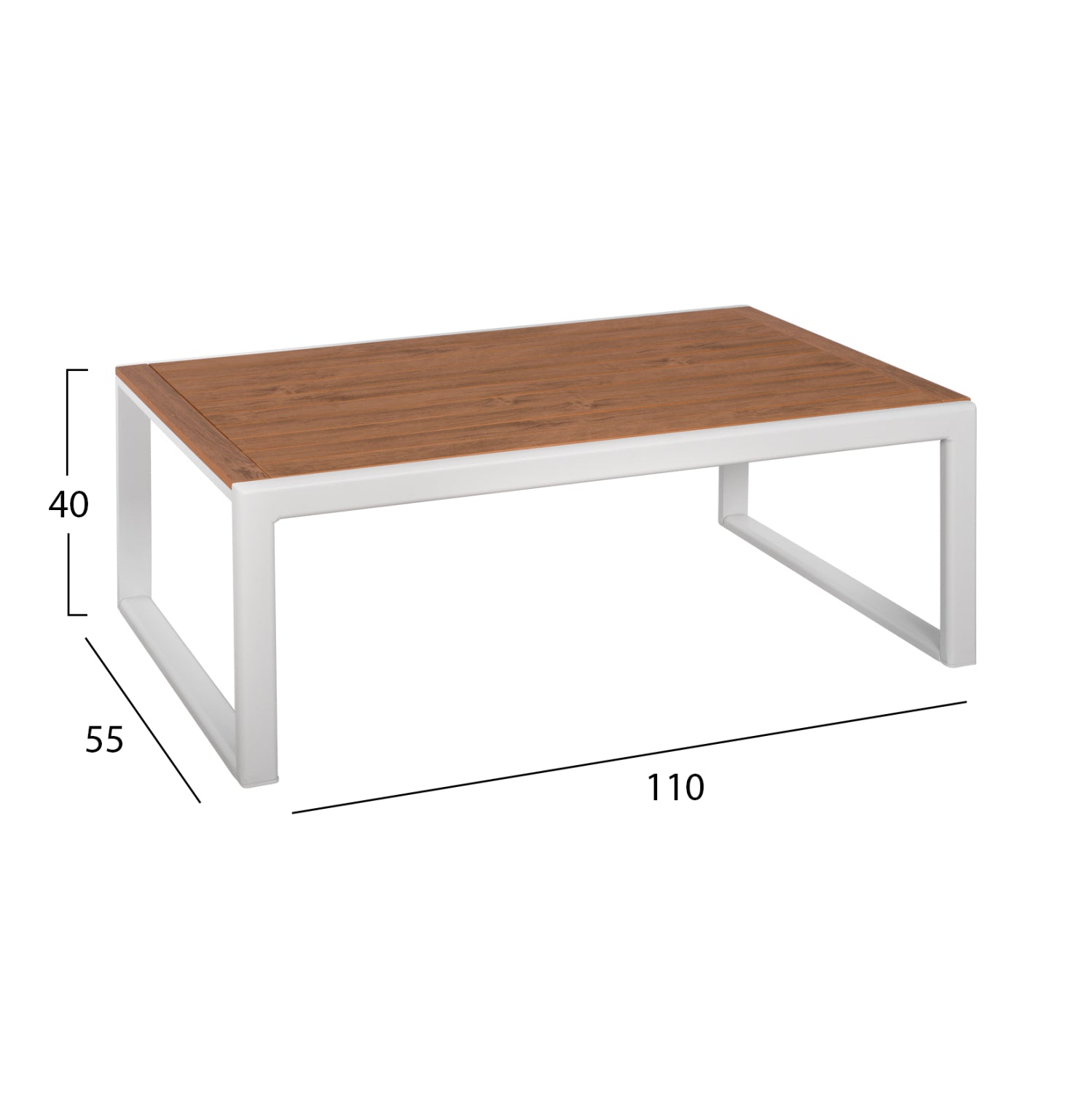 Градински сет Лайф цвят бял-кафяв диван с 2 кресла и маса  110x55x40 см.