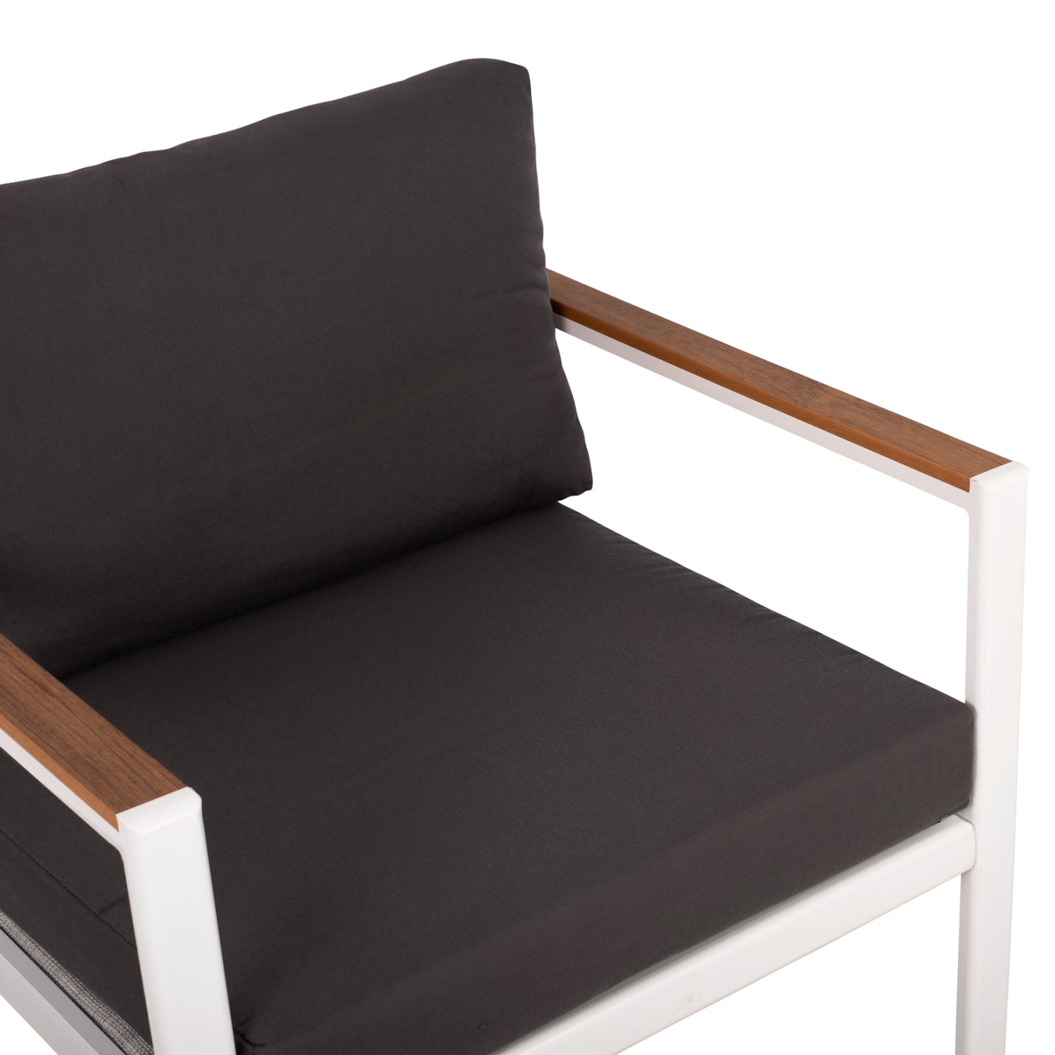 Градински сет Лайф цвят бял-кафяв диван с 2 кресла и маса  110x55x40 см.