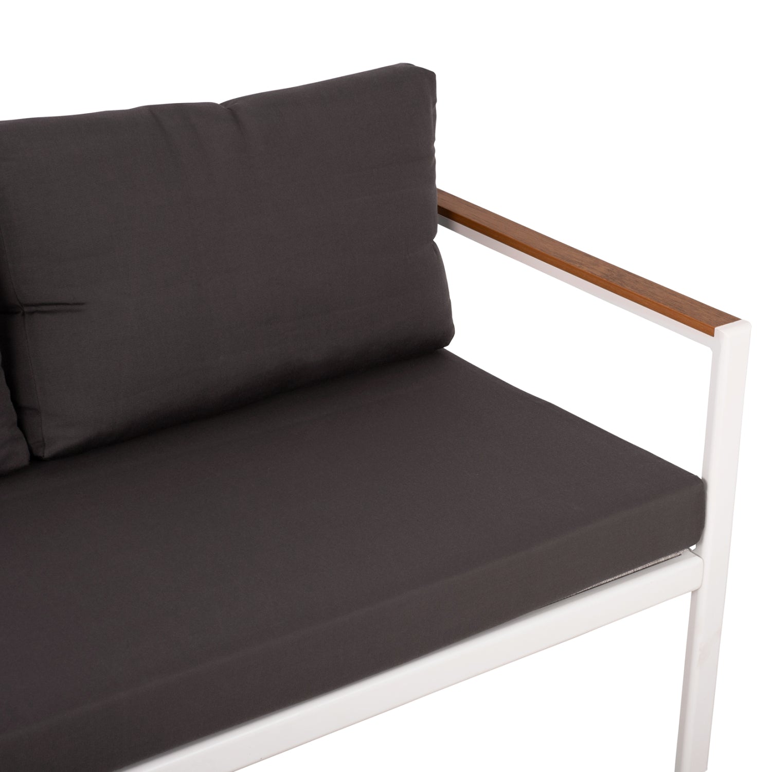 Градински сет Лайф цвят бял-кафяв диван с 2 кресла и маса  110x55x40 см.