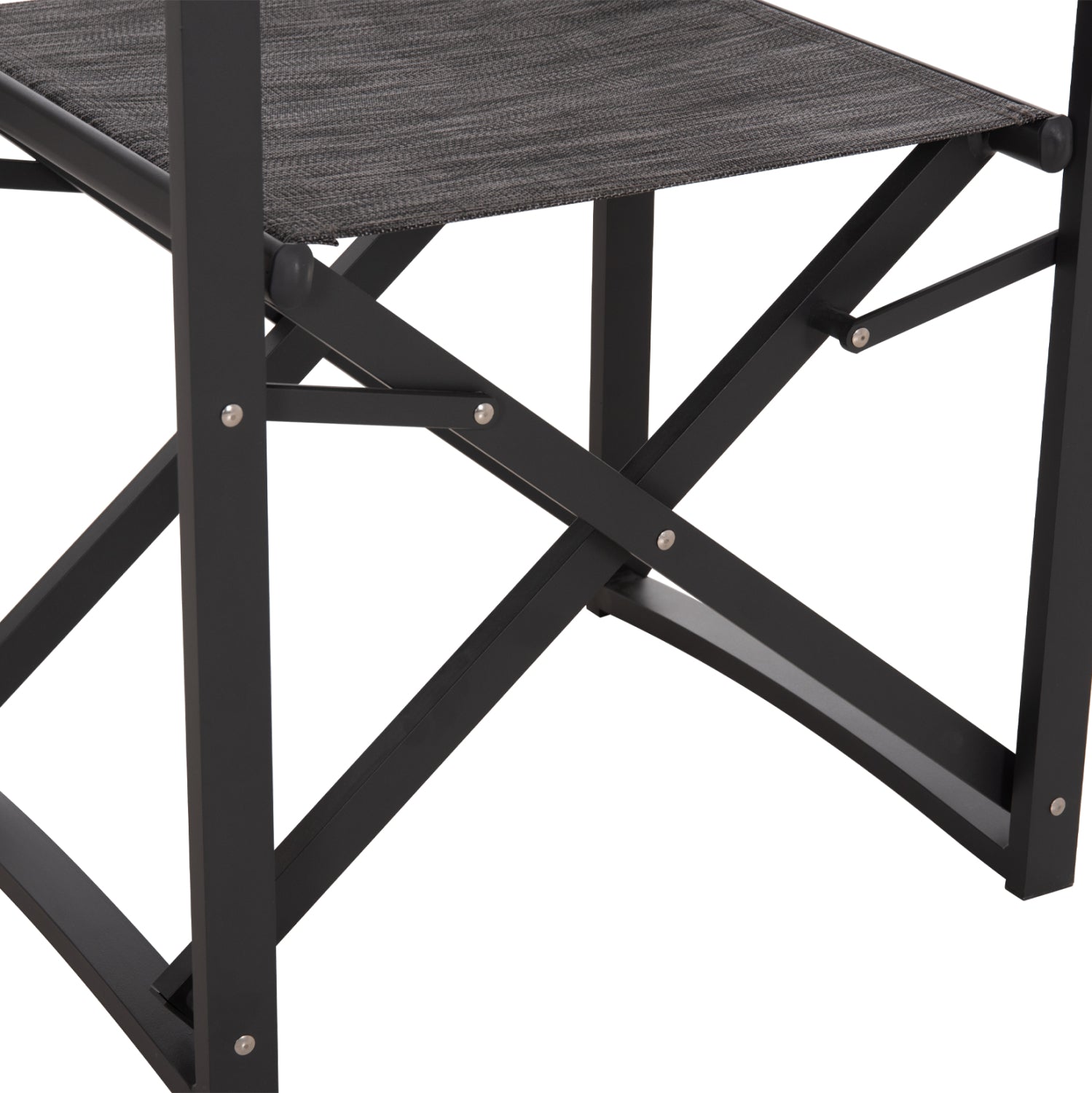 Алуминиев режисьорски стол цвят черен-сив