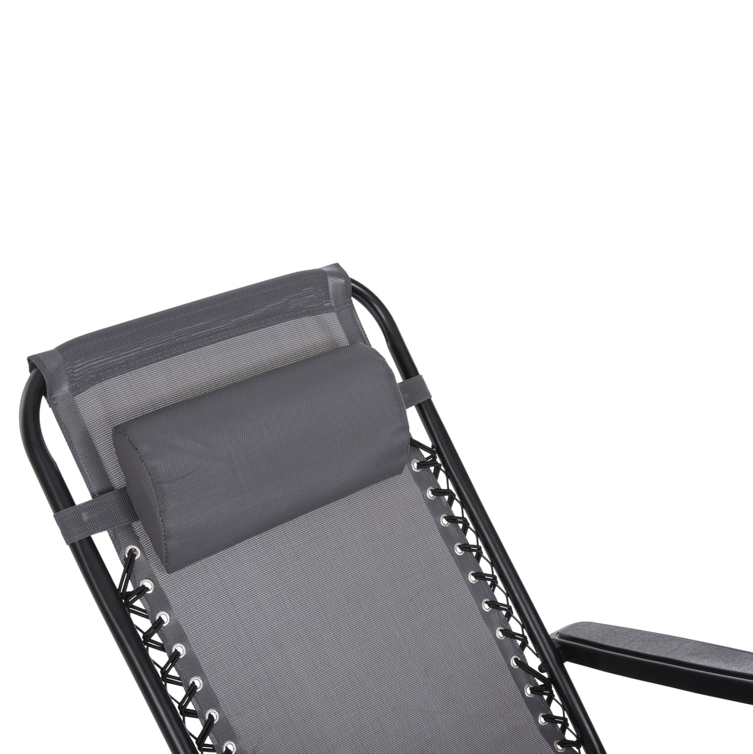 Кресло Relax  сив текстилен-черен метал 67x145x110см.