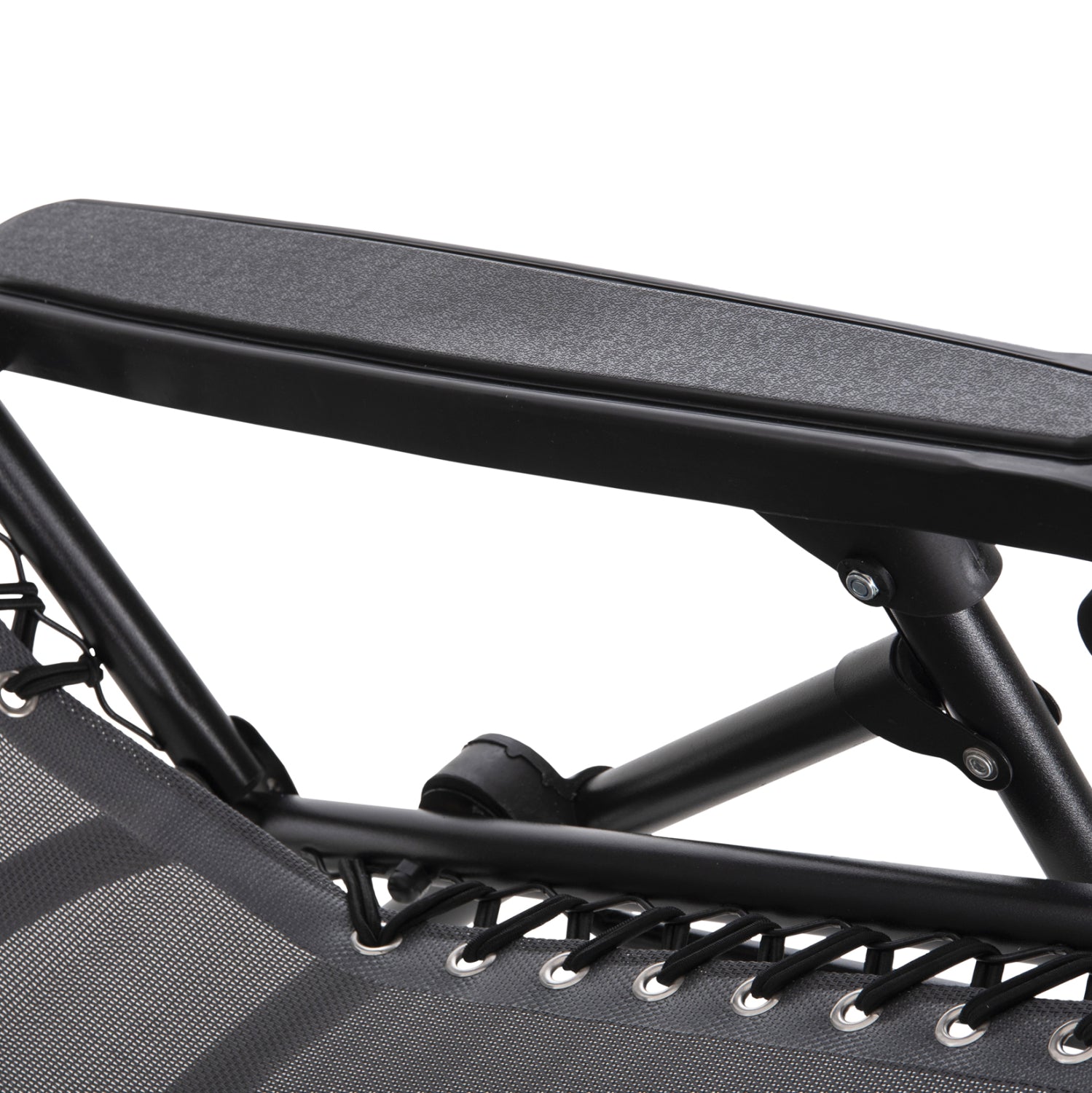 Кресло Relax  сив текстилен-черен метал 67x145x110см.