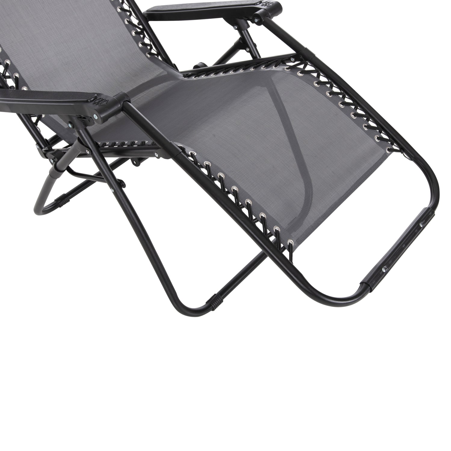 Кресло Relax  сив текстилен-черен метал 67x145x110см.