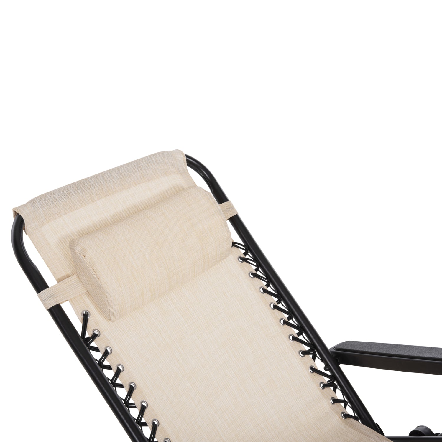Кресло Relax  бежов текстилен-черен метал 67x145x110см.