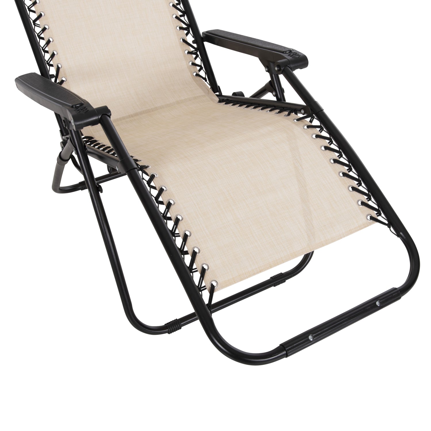 Кресло RELAX  бежов текстилен-черен метал 67x145x110см.