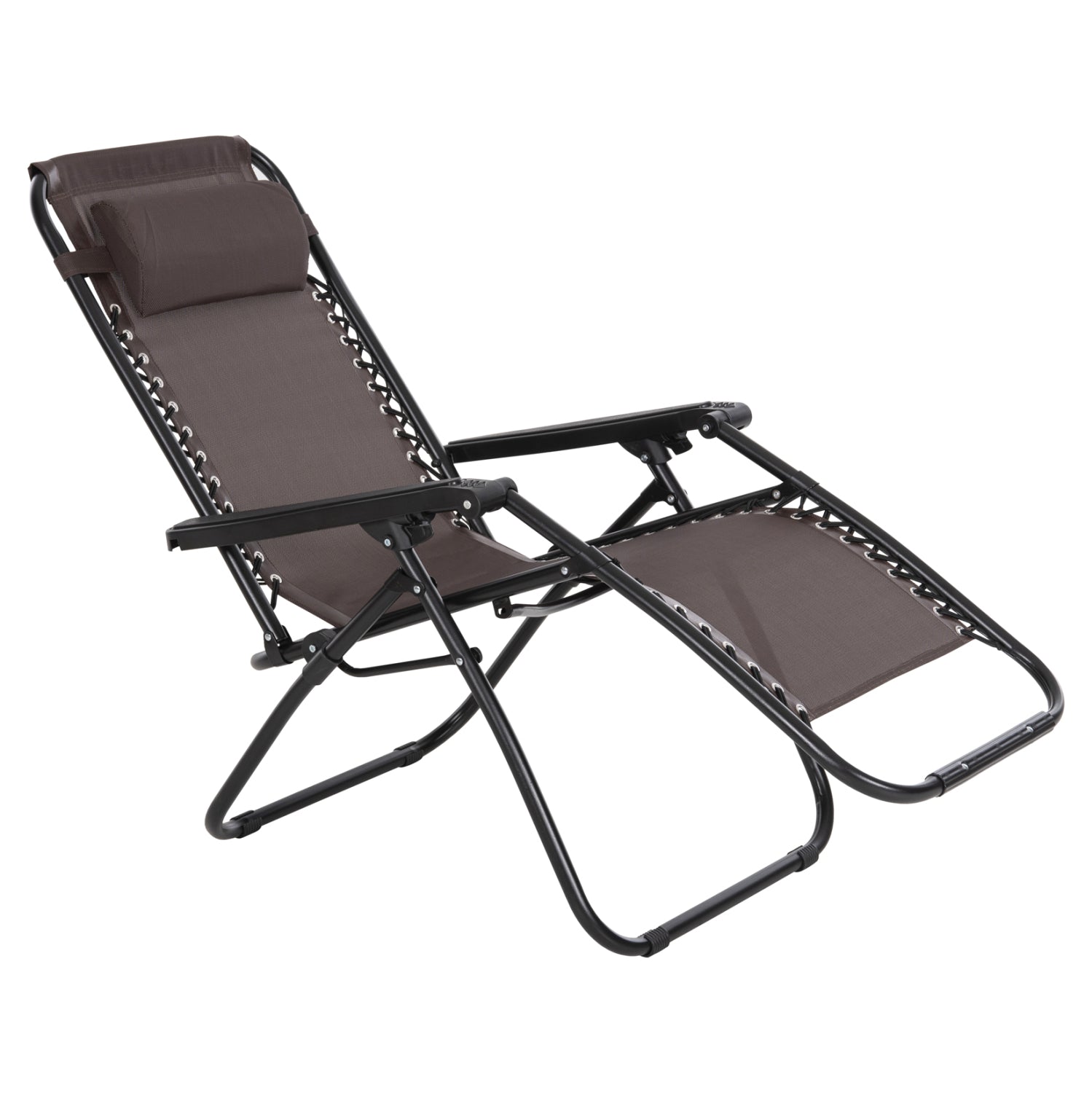 Стол сгъваем -шезлонг RELAX кафяв-черен цвят 67x145x110см