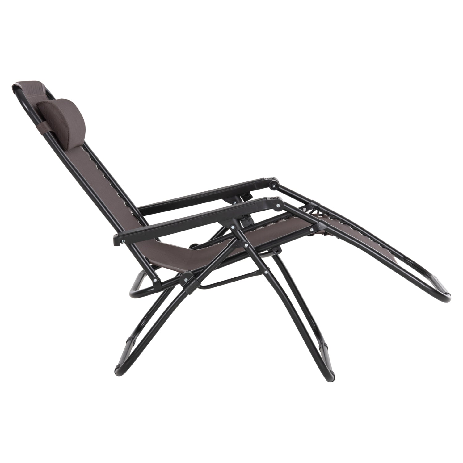 Стол сгъваем -шезлонг RELAX кафяв-черен цвят 67x145x110см