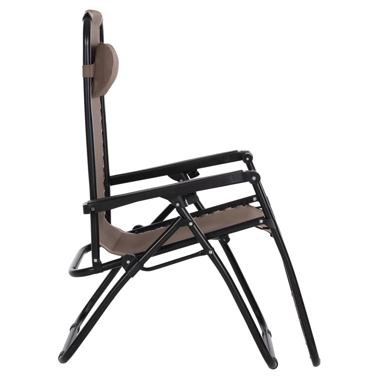 Кресло Relax  бежово кафяв текстил-черен метал 67х145х110см.