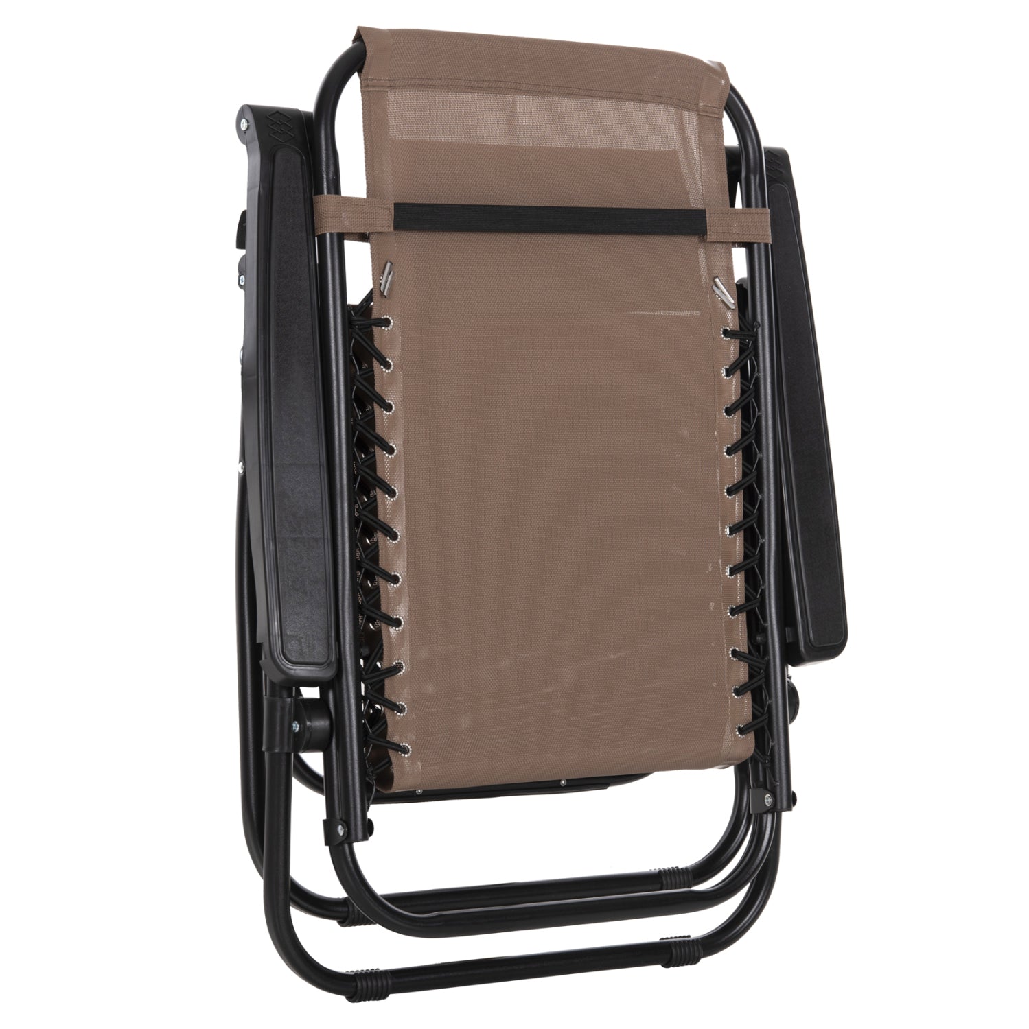 Кресло Relax  бежово кафяв текстил-черен метал 67х145х110см.