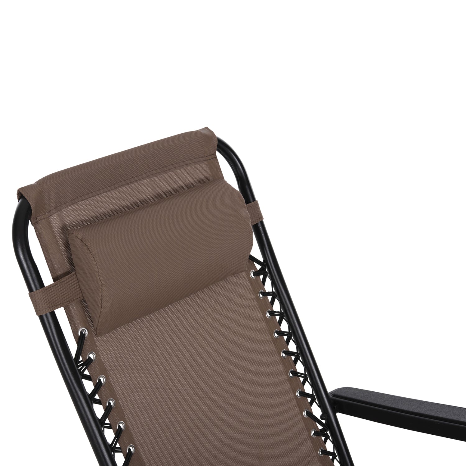 Кресло Relax  бежово кафяв текстил-черен метал 67х145х110см.