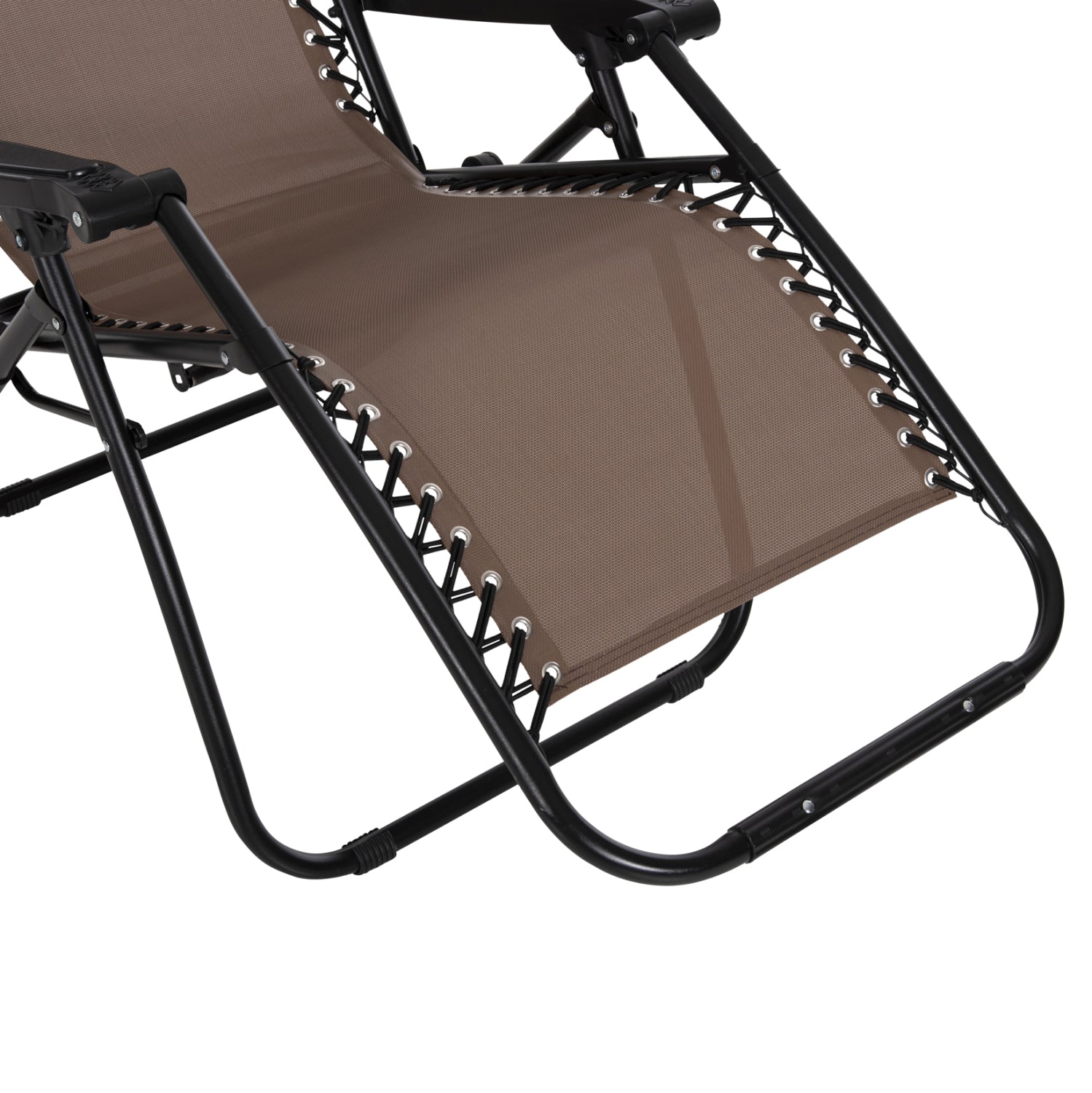 Кресло Relax  бежово кафяв текстил-черен метал 67х145х110см.