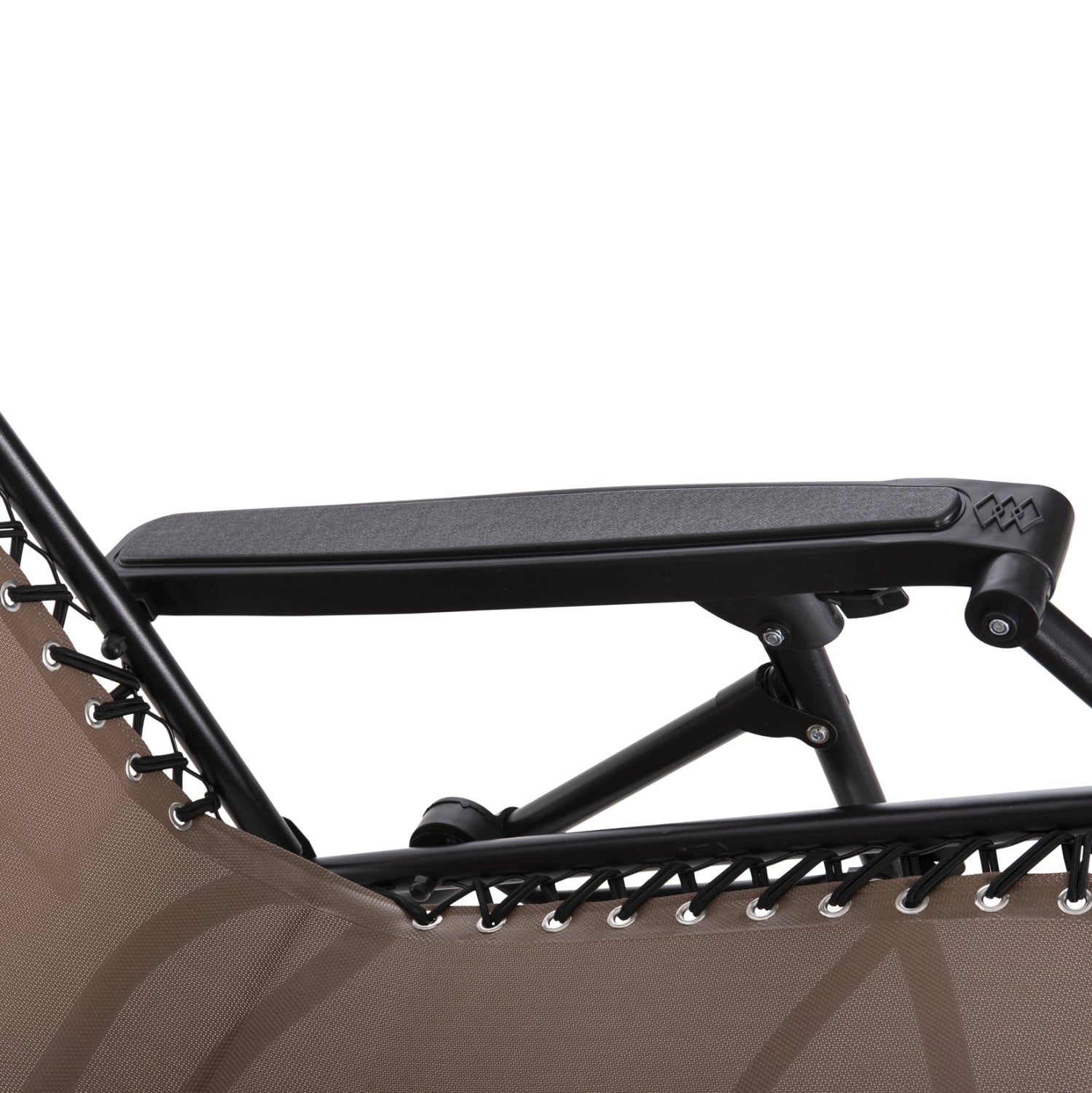 Кресло Relax  бежово кафяв текстил-черен метал 67х145х110см.