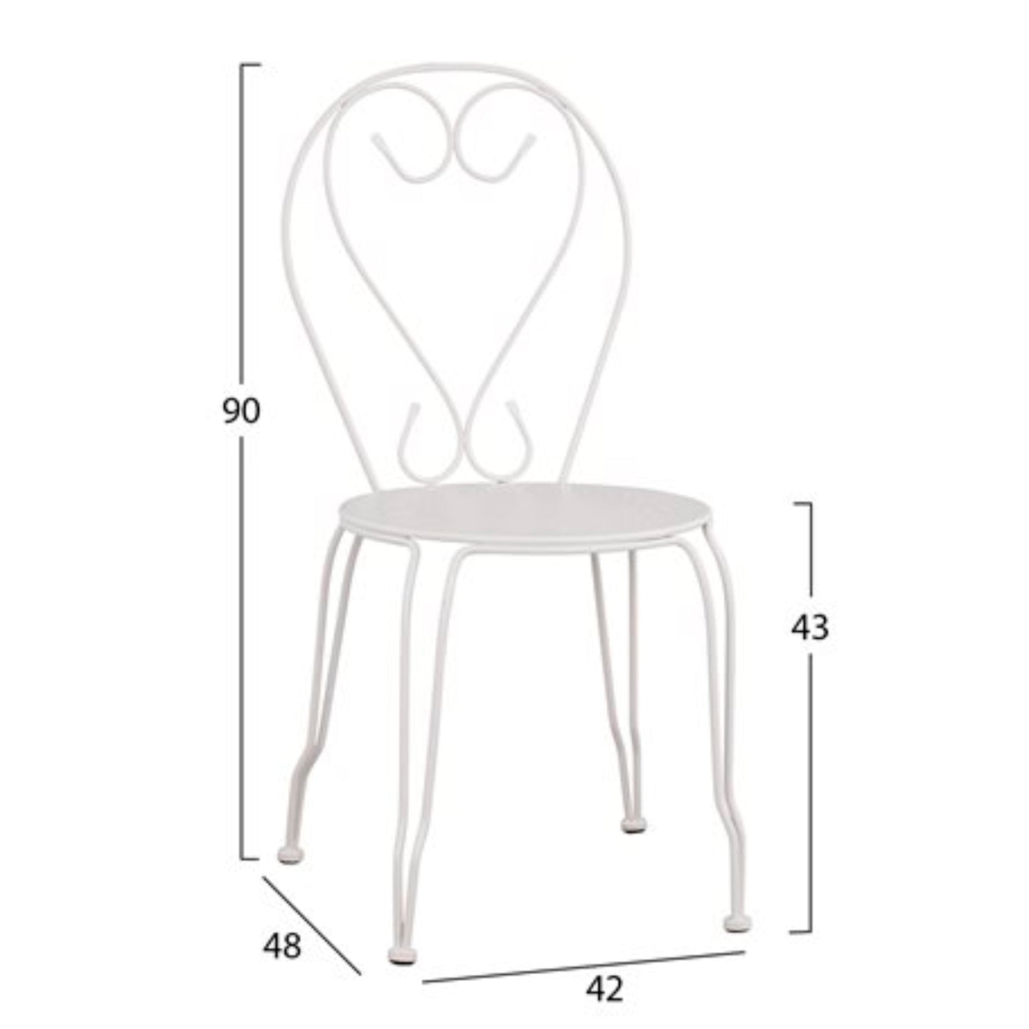 Градински комплект 3 части  КГ11875 бял металик с маса Φ60x72