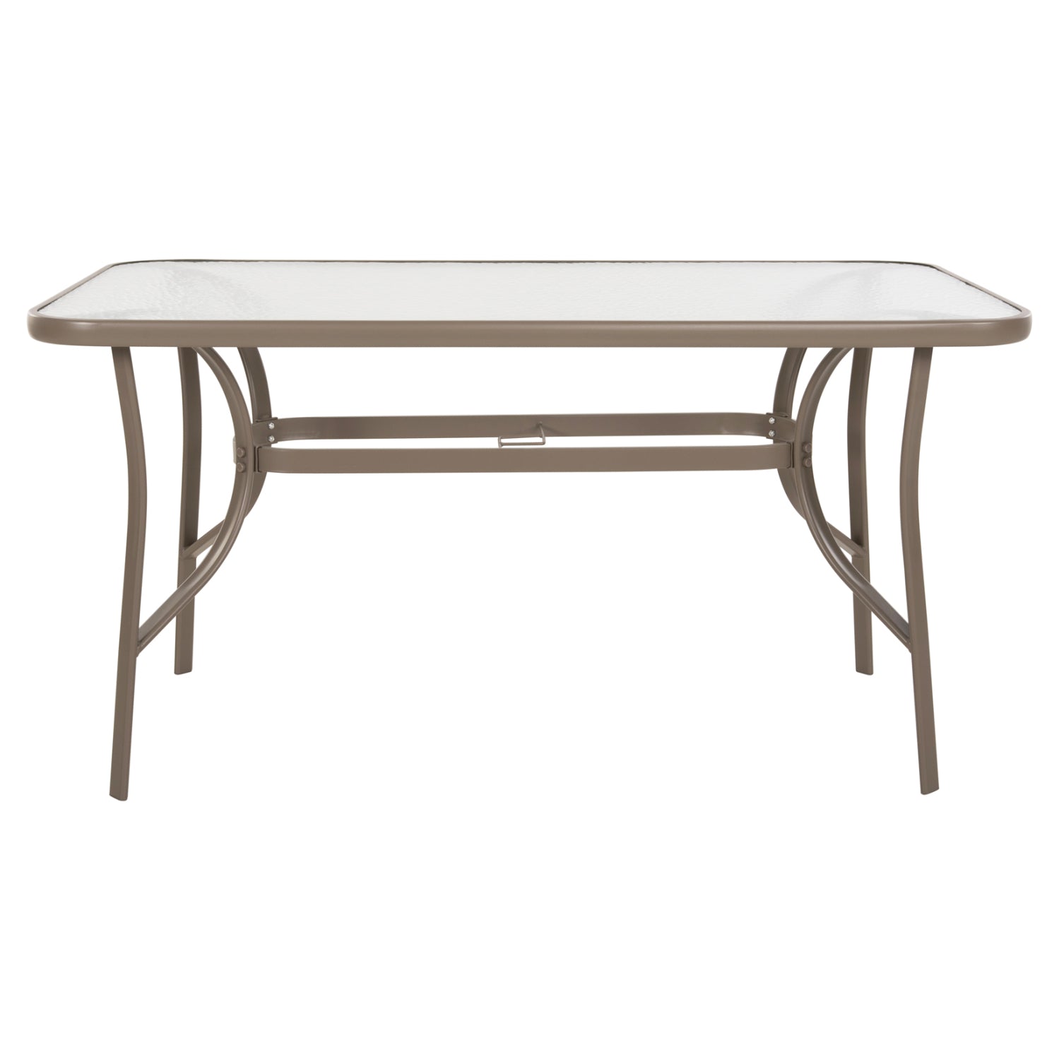 Метална маса за шампанско Bruno със стъклен плот 140x80x71см