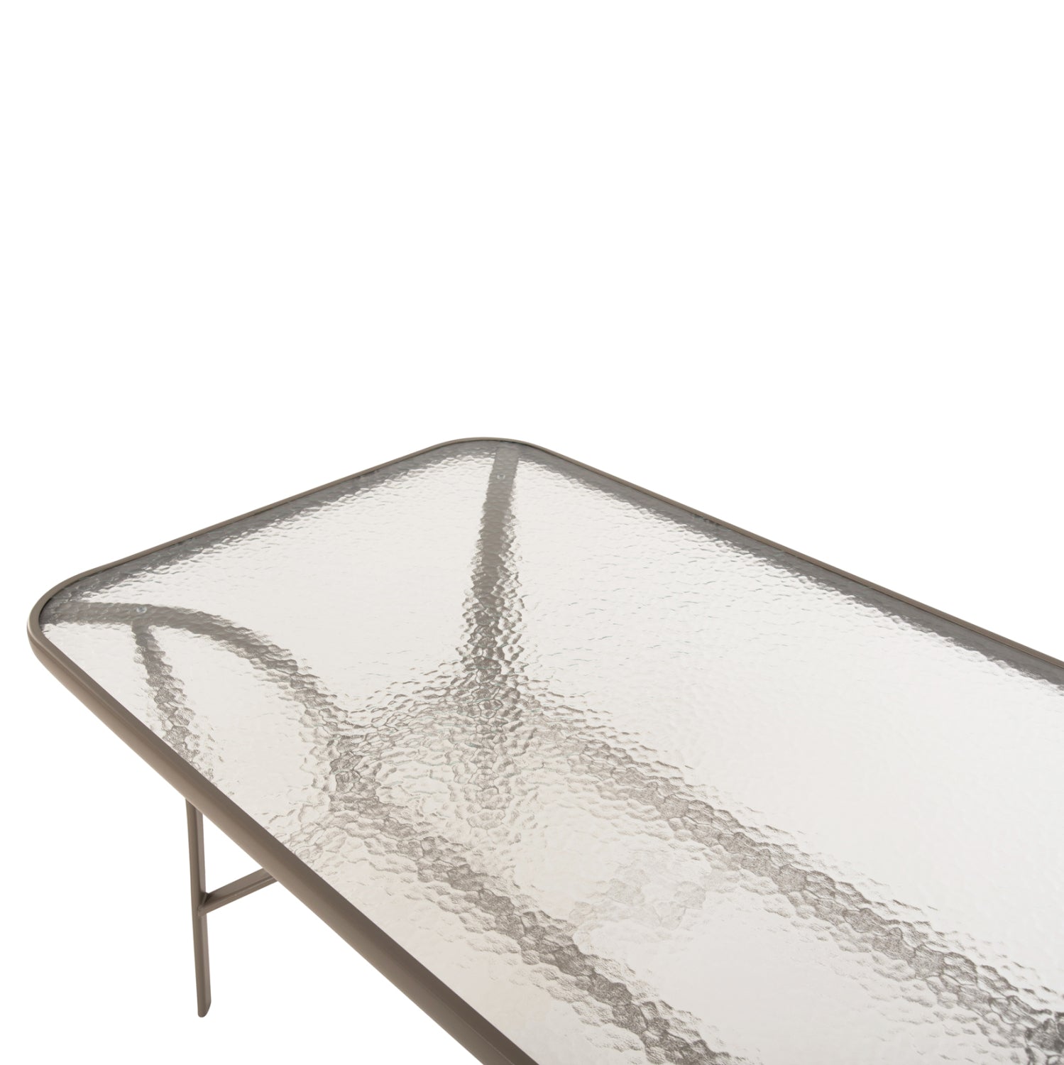 Метална маса за шампанско Bruno със стъклен плот 140x80x71см