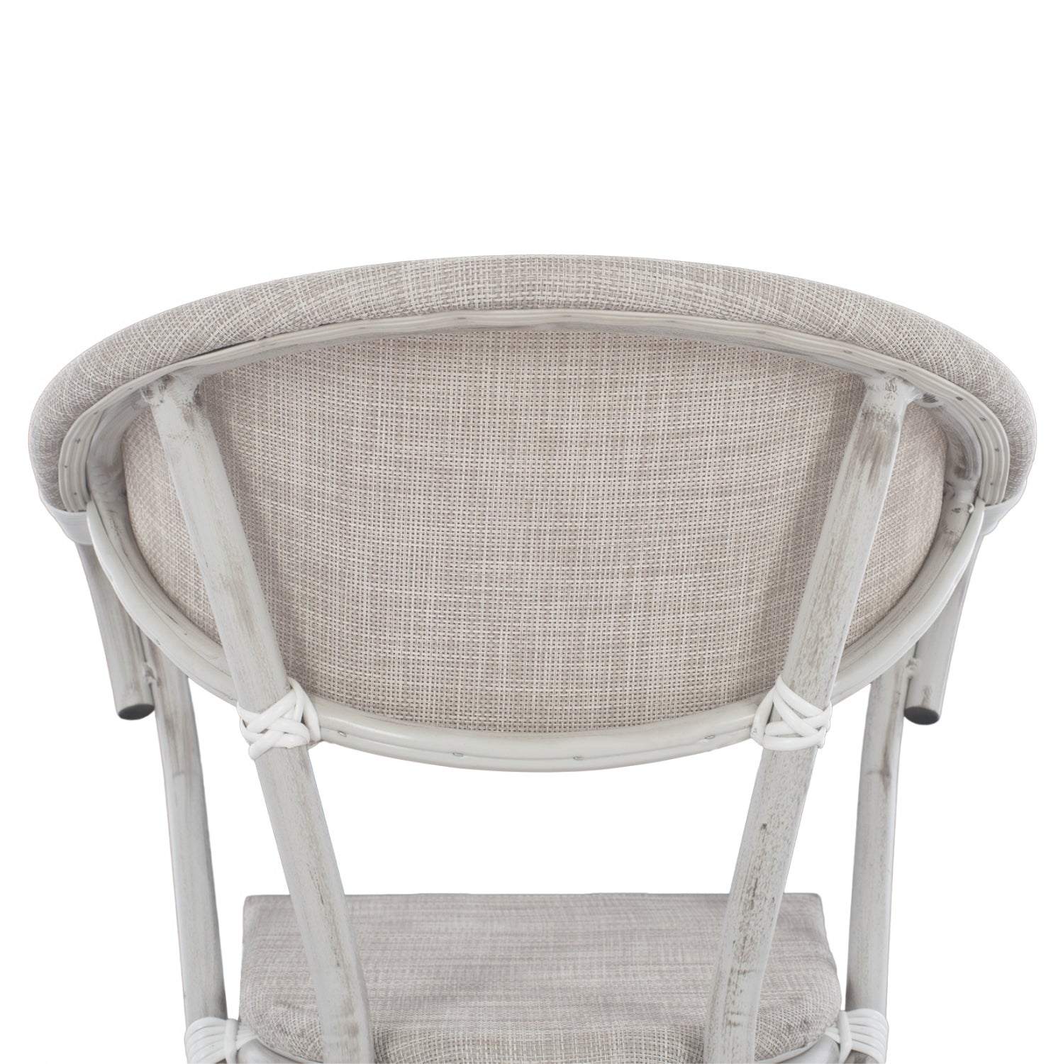 Алуминиев стол KASON с бамбуков вид, патина цвят и сив тексил 45x57x88 см.