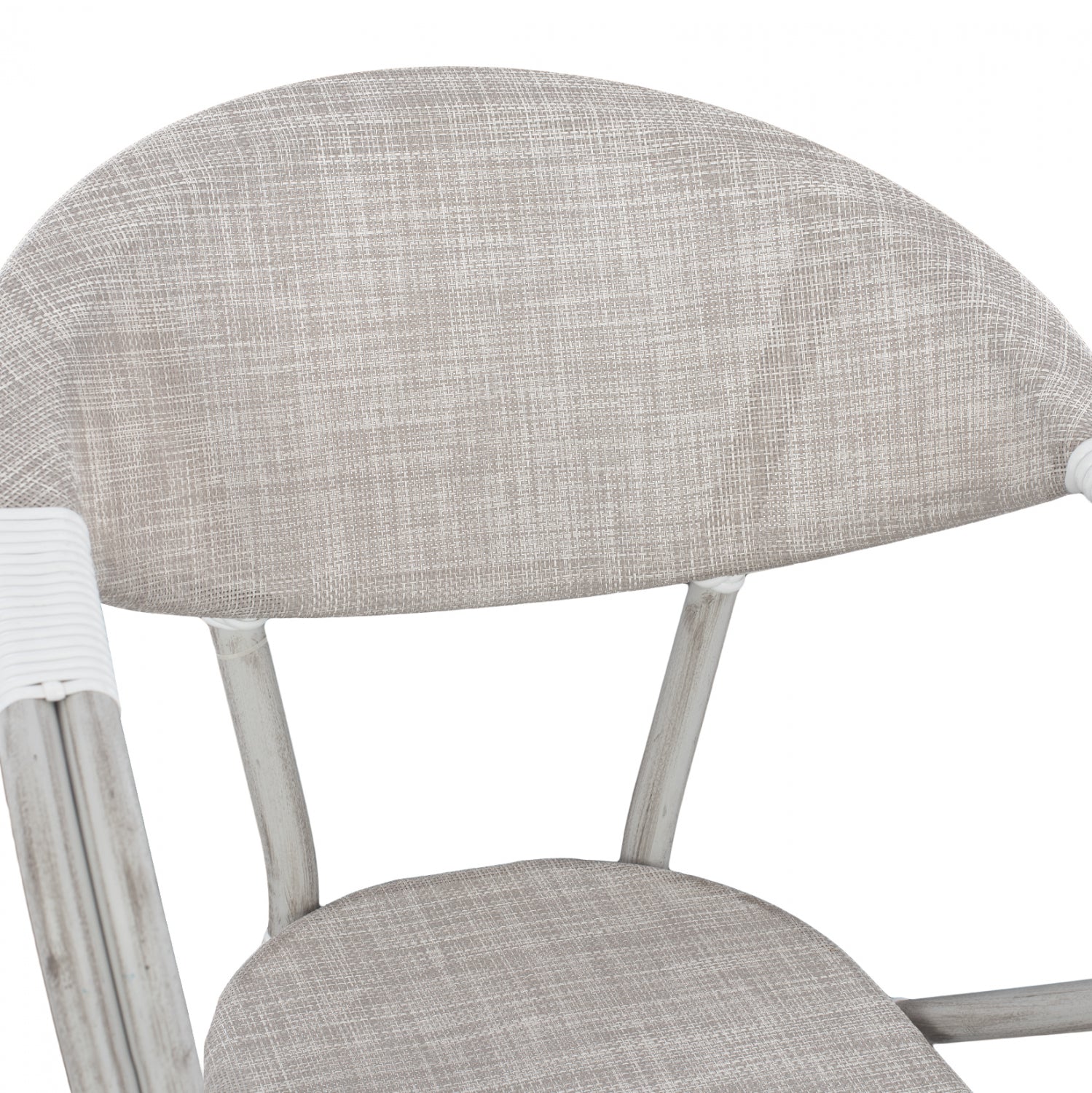 Алуминиев стол KASON с бамбуков вид, патина цвят и сив тексил 45x57x88 см.