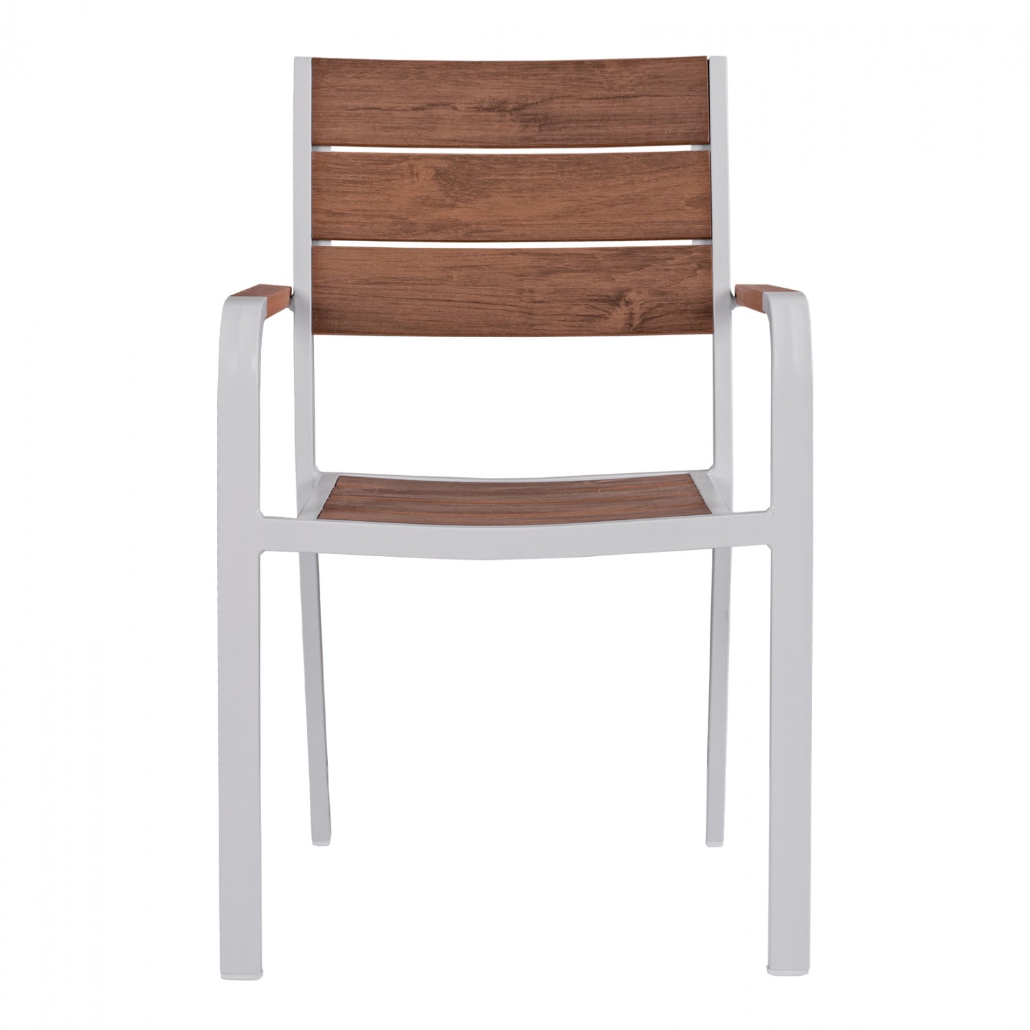 Кресло SAGA алуминий бял-естетвен цвят  55x52x86