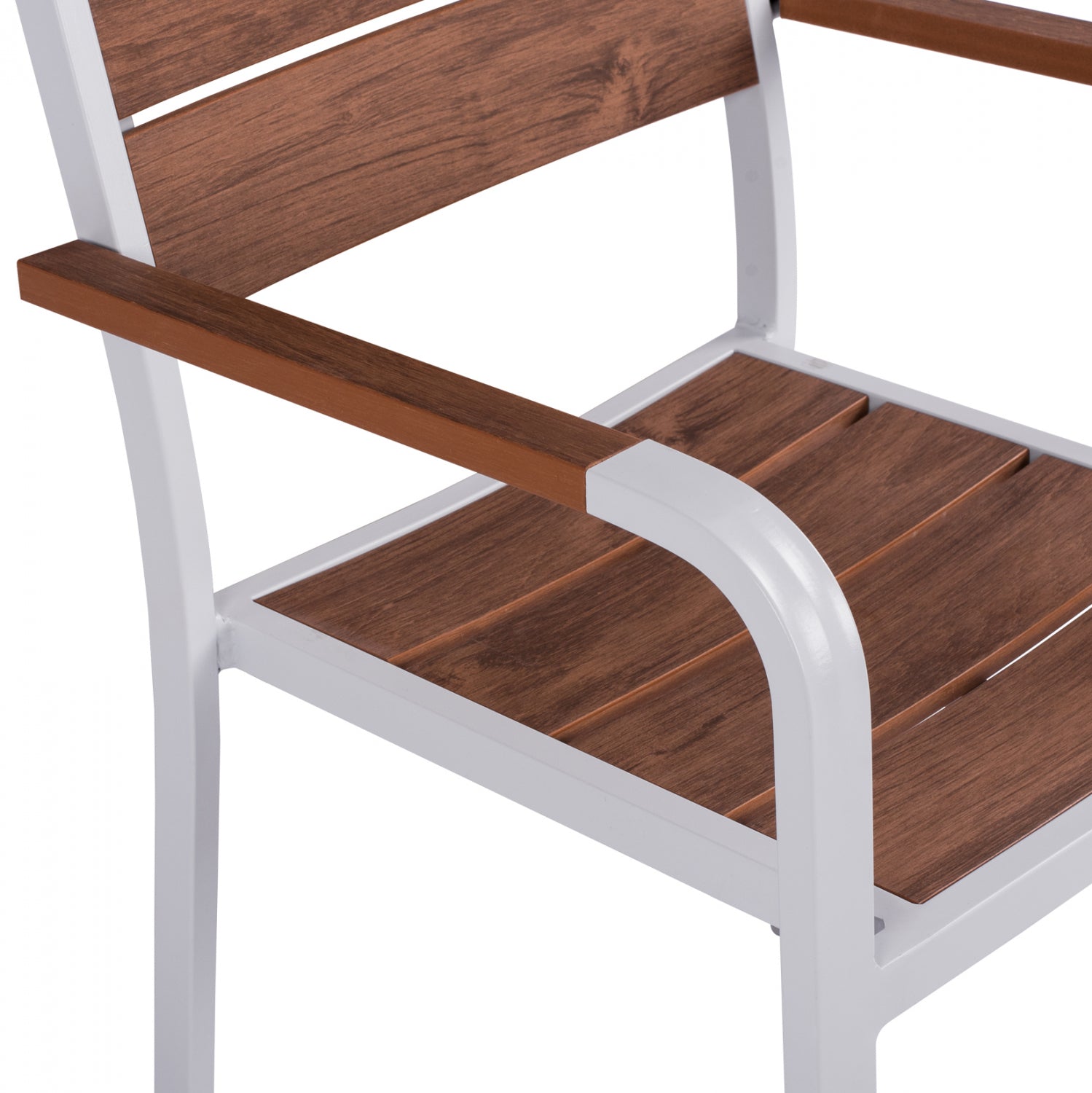 Кресло SAGA алуминий бял-естетвен цвят  55x52x86