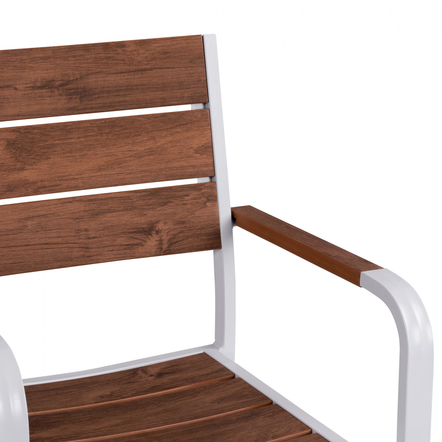 Кресло SAGA алуминий бял-естетвен цвят  55x52x86