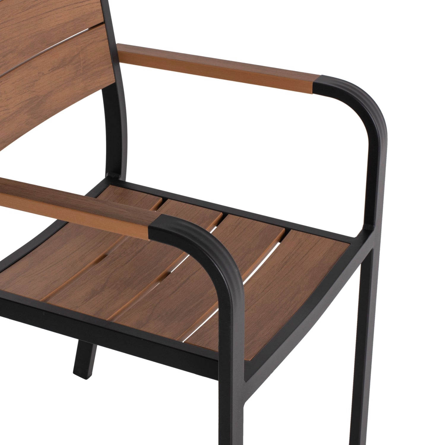 Кресло SAGA алуминий цвят натурал-черен  55x52x86