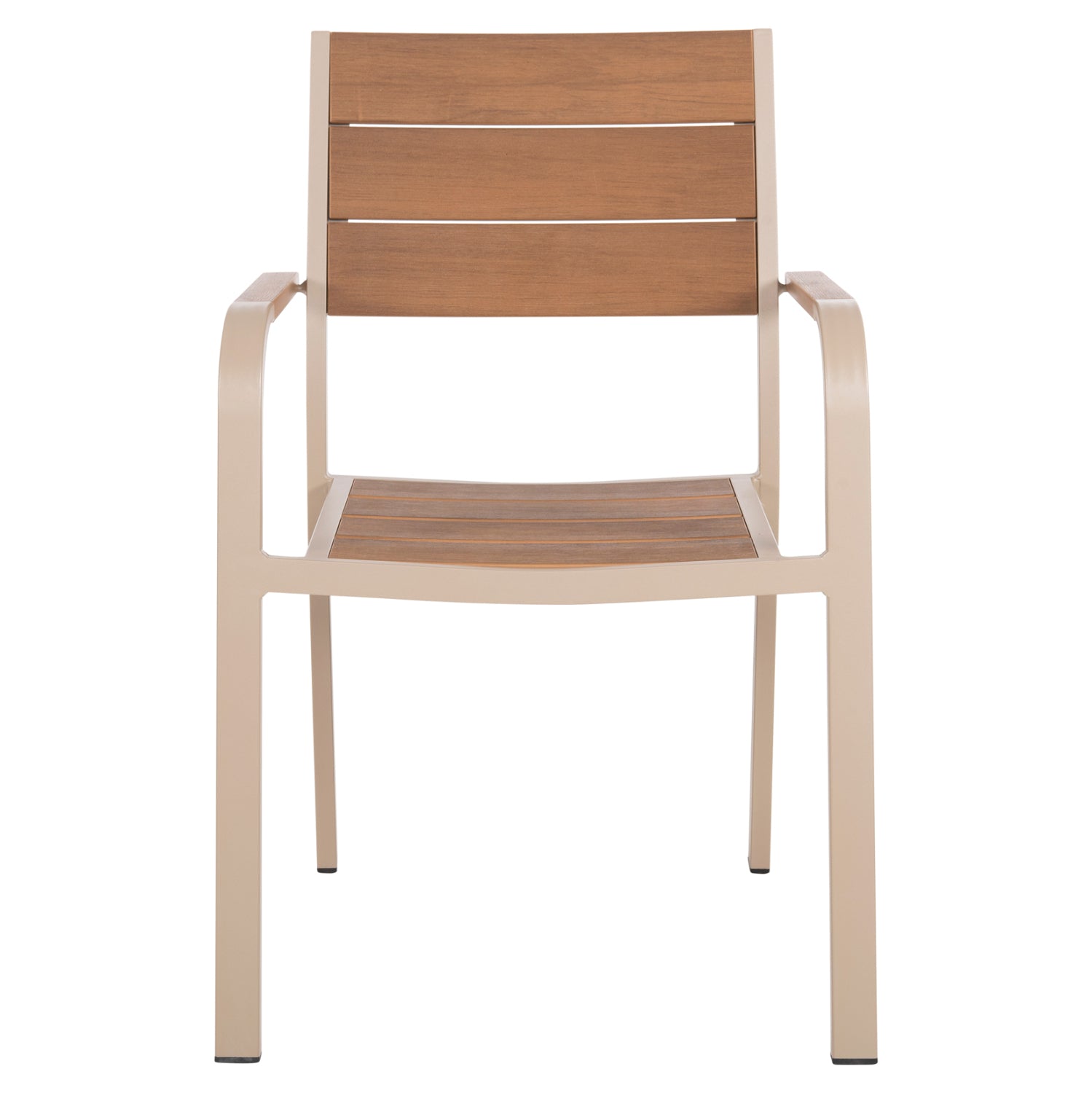 Кресло SAGA  алуминий цвят шампанско-натурал 56x55x85,5