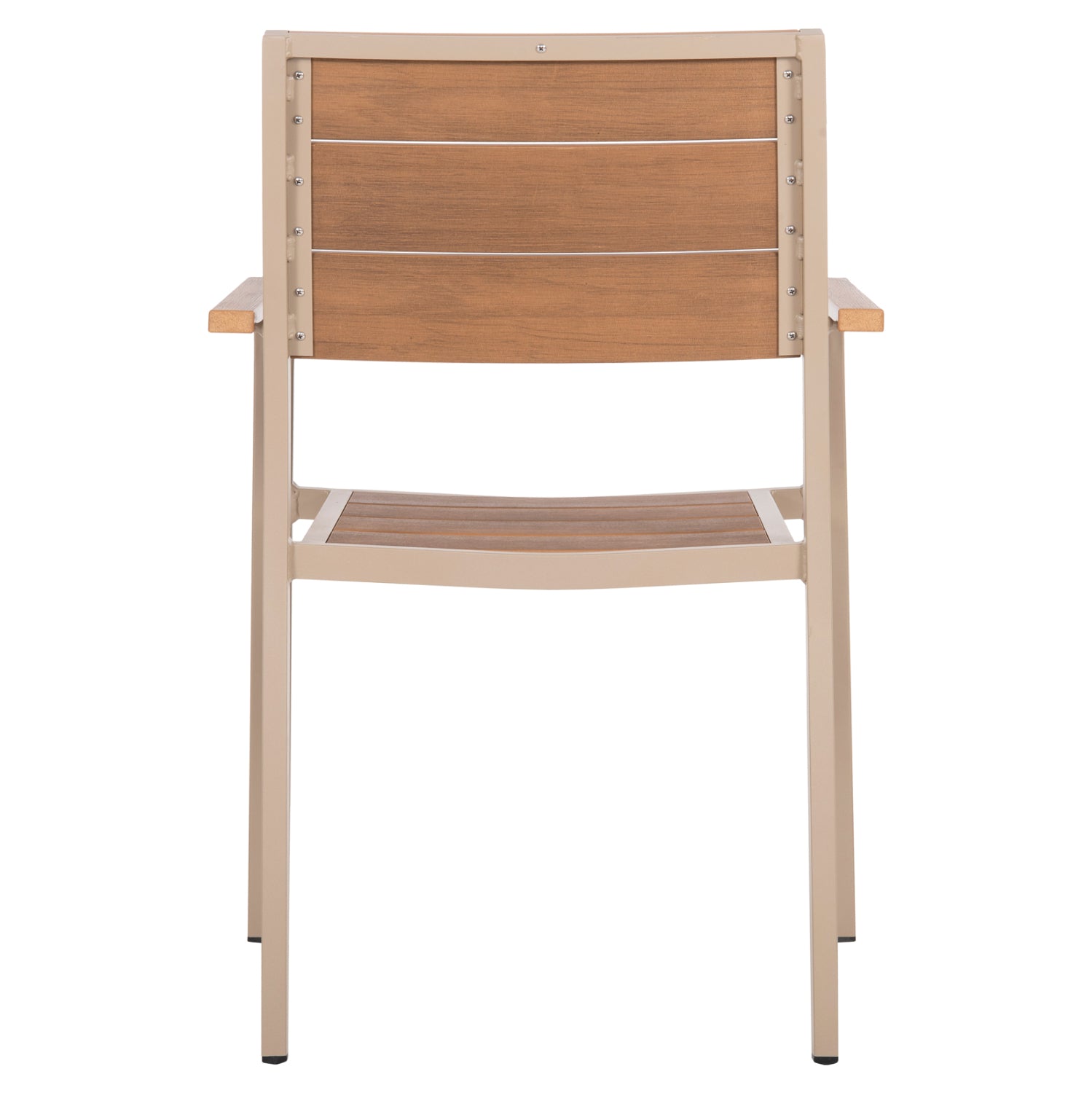 Кресло SAGA  алуминий цвят шампанско-натурал 56x55x85,5