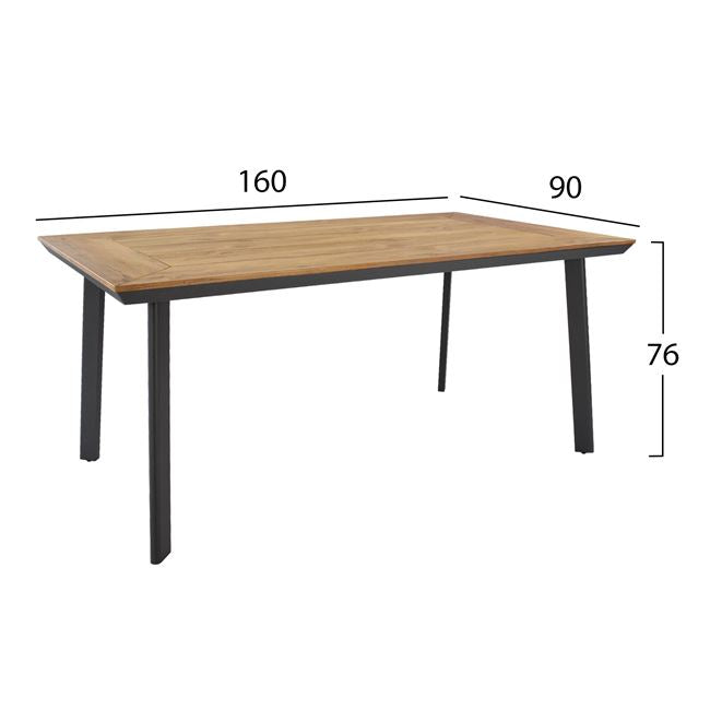 Градински комплект SAGA 7 бр сив цвят с маса 160x90x76 см./КГ5240.02