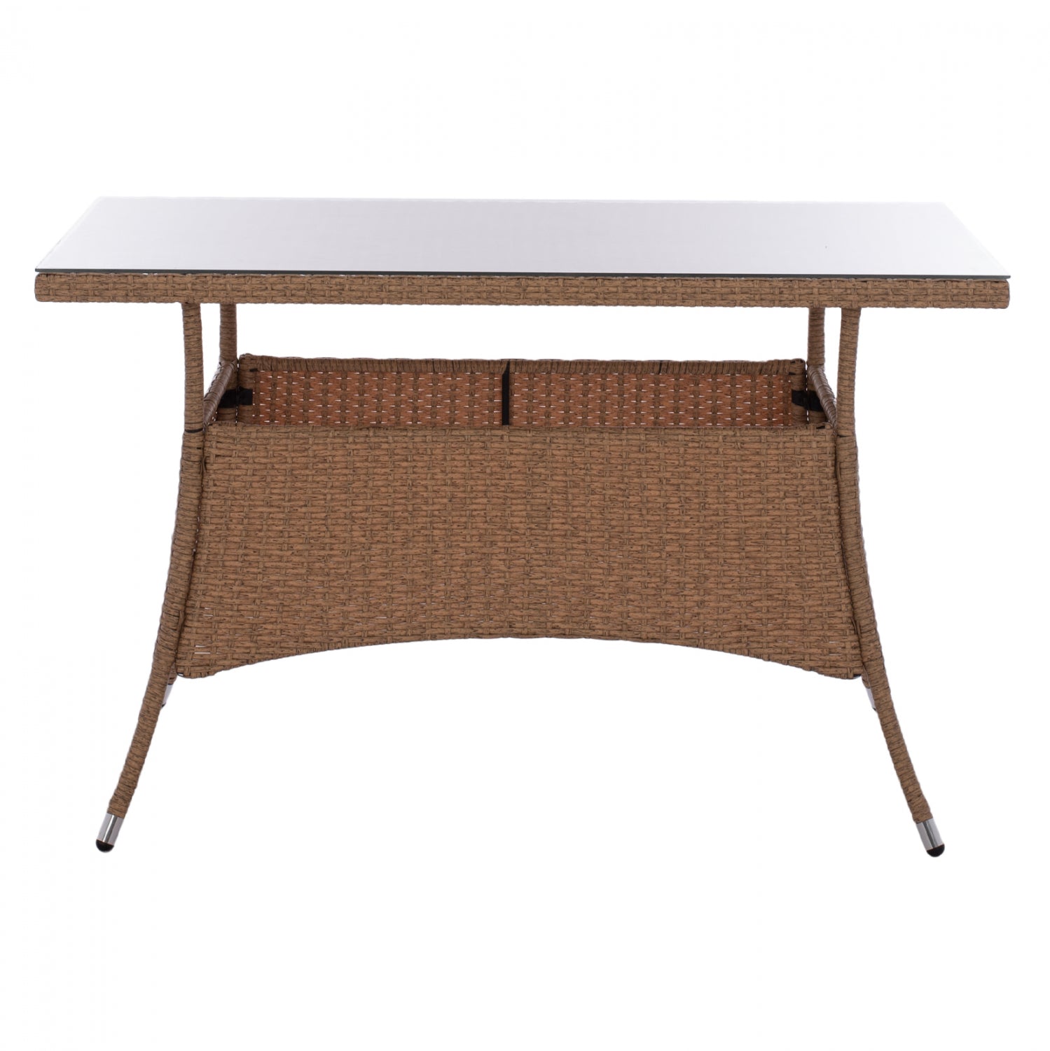 Ратанова маса/метал  120х70 см кафява