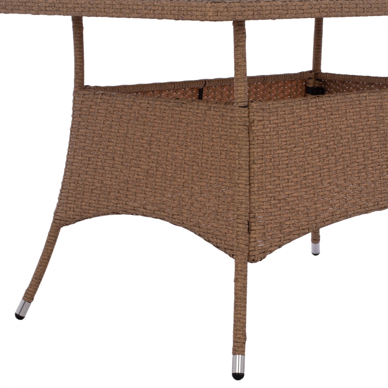 Ратанова маса/метал  120х70 см кафява