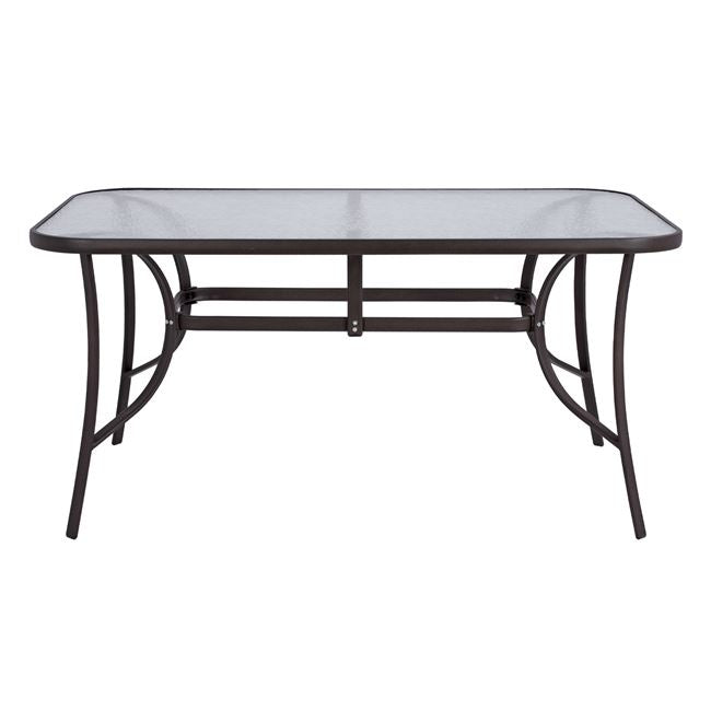 Маса Бруно метал/стъкло  150х90 -кафяв цвят