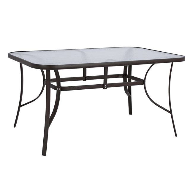 Маса Бруно метал/стъкло  150х90 -кафяв цвят