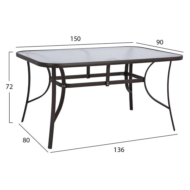 Градински комплект маса  150X90см  с кресла ракита бежово кафявКГ10586.02